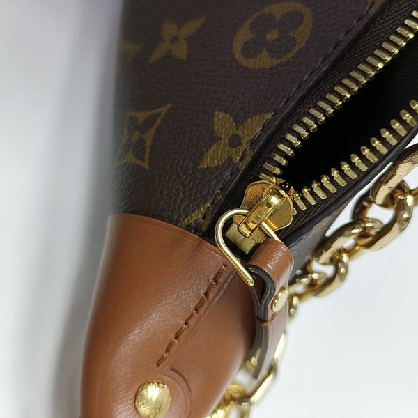 LOOP HOBO Monogram Coated Canvas Brown