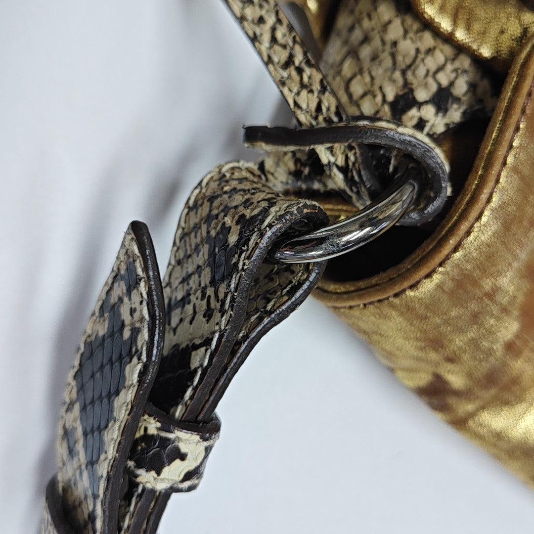 Leather Shoulder Bag Gold