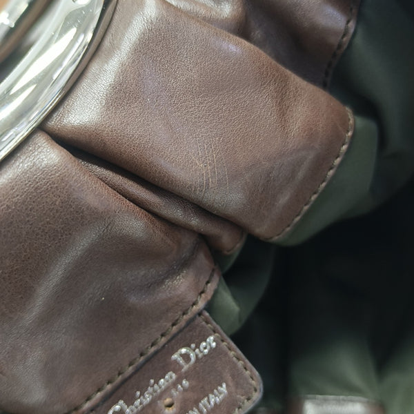 Calfskin Top Handle Bag Brown