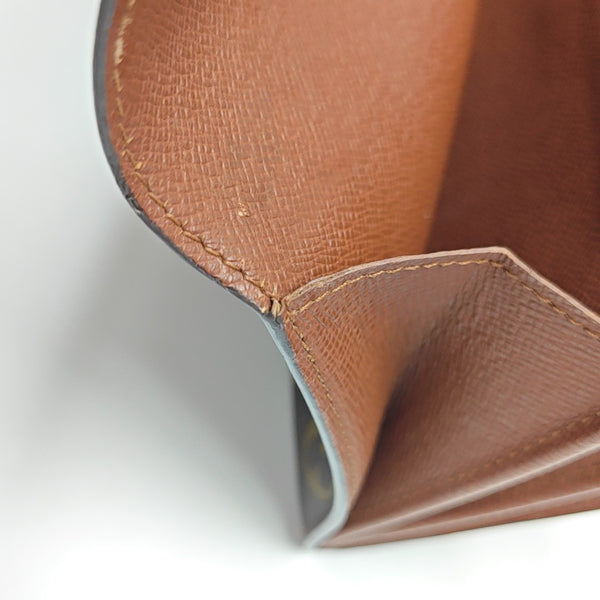 PORTE MONNAIE Monogram Coated Canvas Brown Wallet