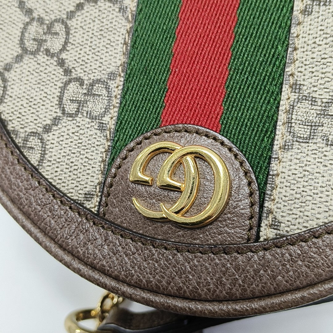 Ophidia Mini Monogram Coated Canvas Beige