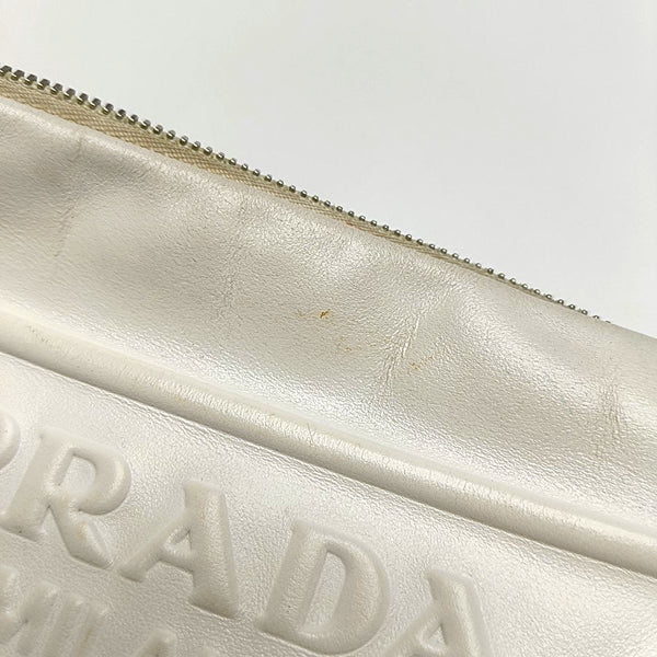 Authenticated pre-owned  Triangle Calfskin White - Crossbody Bag at Looply