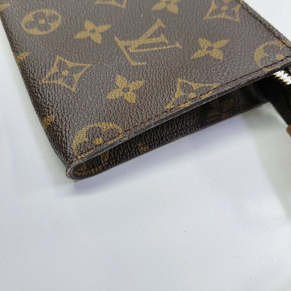 Monogram Coated Canvas Clutch Brown