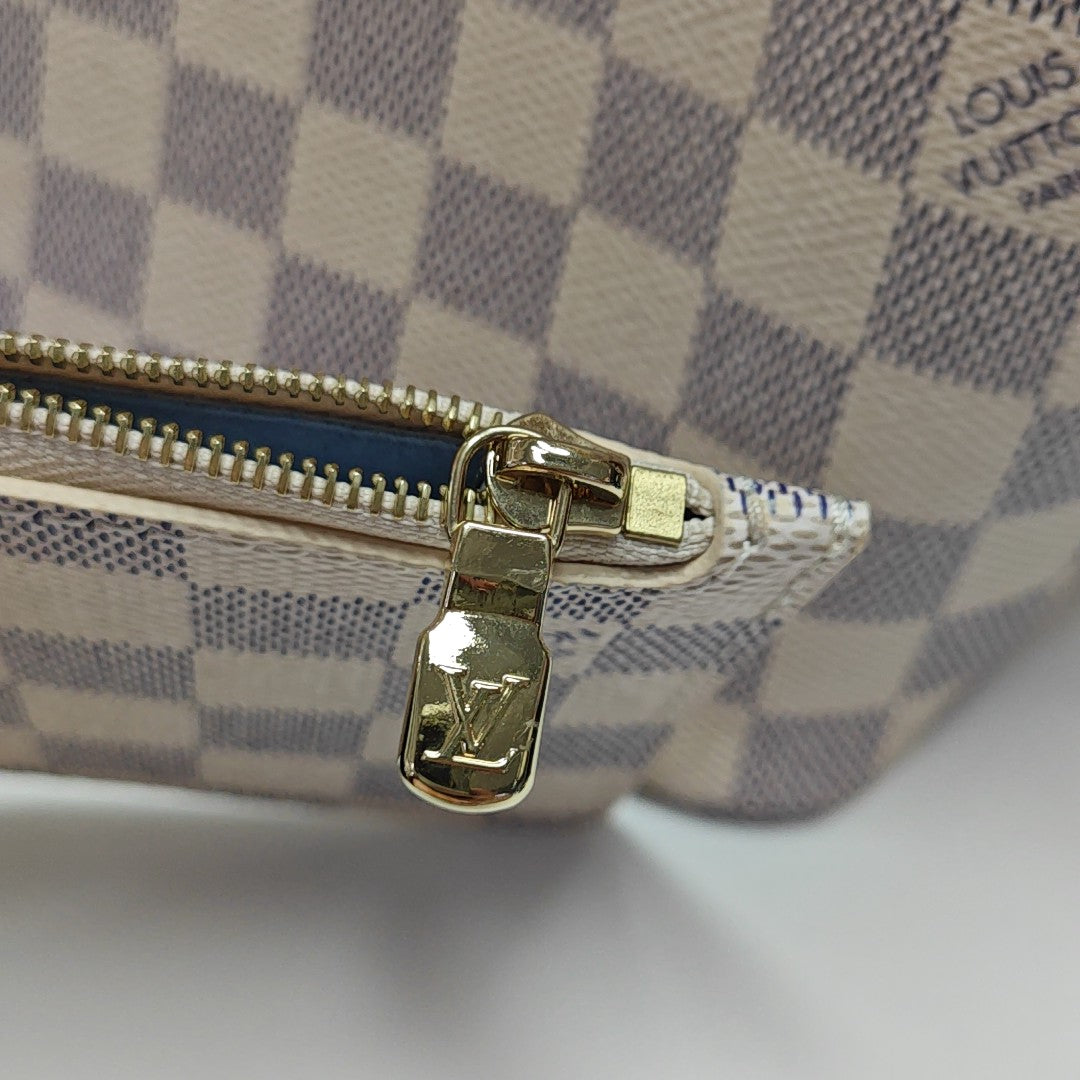 ALL IN PM Damier Azur Coated Canvas White