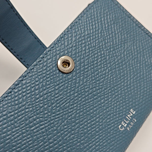 STRAP Calfskin Blue Card Holder