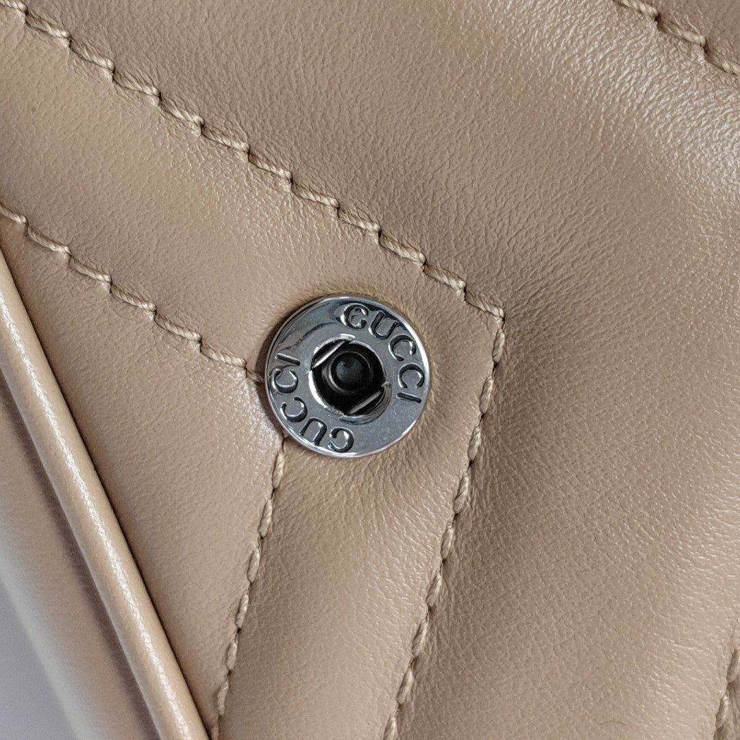 GG Marmont Mini Quilted Calfskin Beige