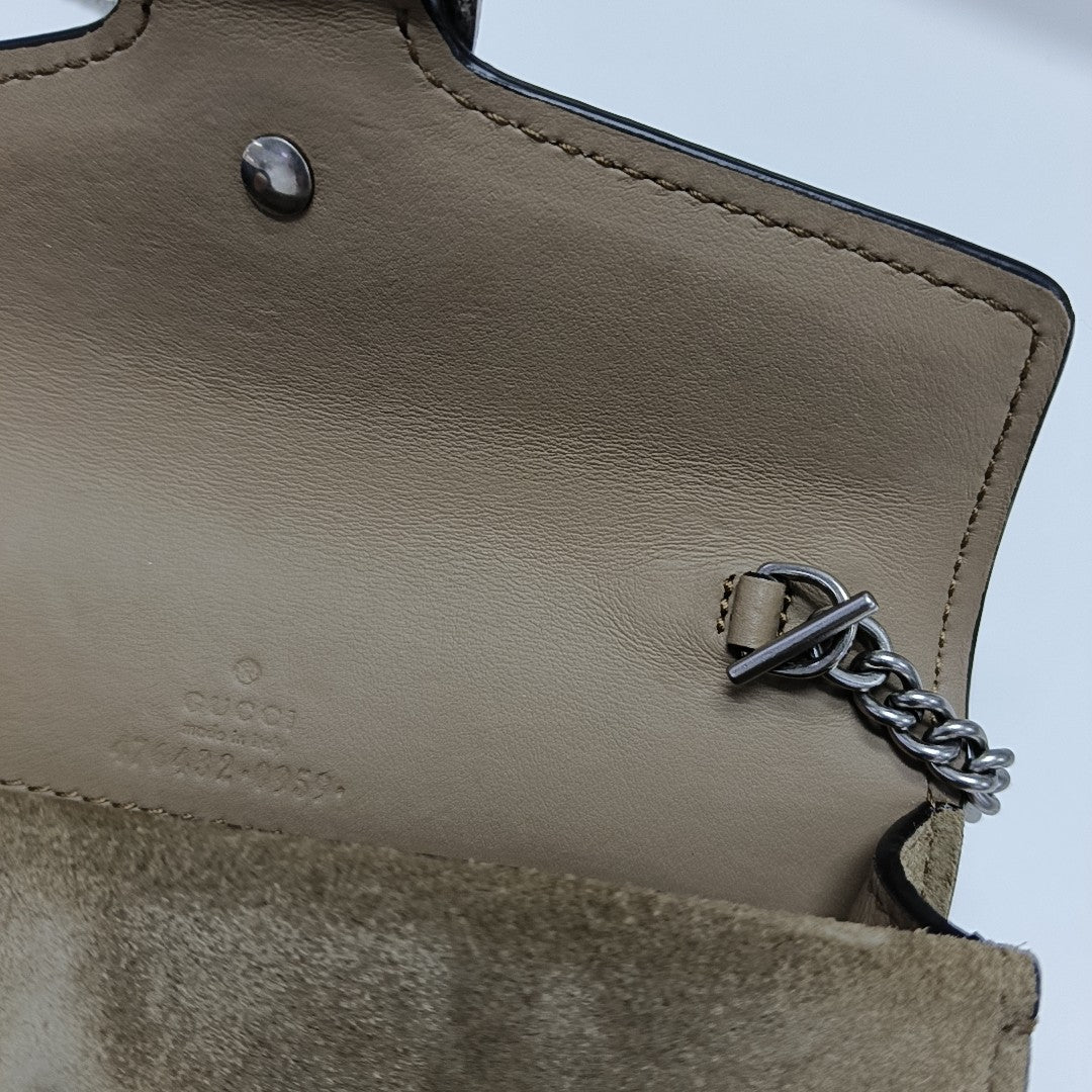Dionysus Super Mini Monogram Coated Canvas Beige
