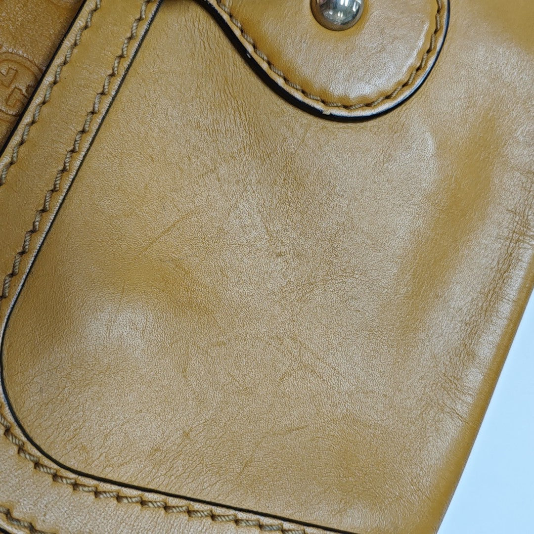 Monogram Calfskin Shoulder Bag Yellow
