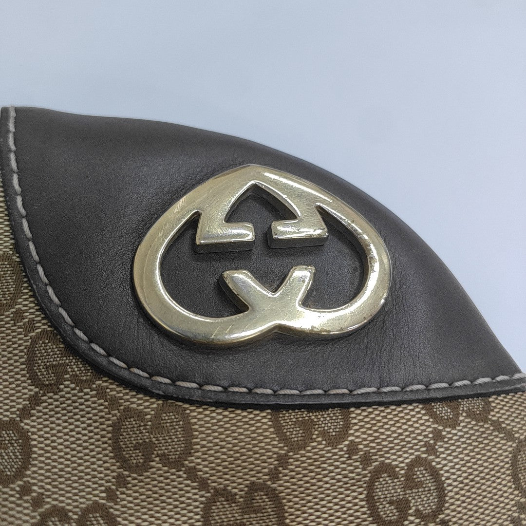 Monogram Canvas Shoulder Bag Beige