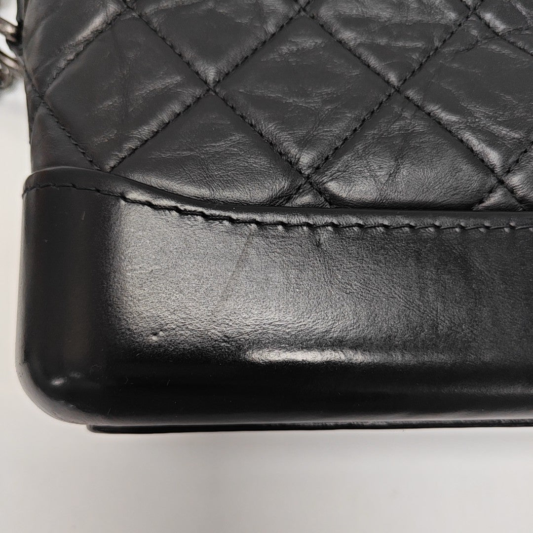 GABRIELLE Small Quilted Calfskin Black