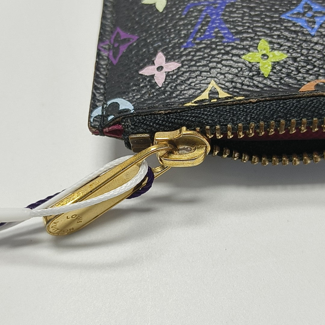 LV × TM Monogram Coated Canvas Coin Purse Black