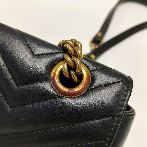GG Marmont Medium Quilted Calfskin Black