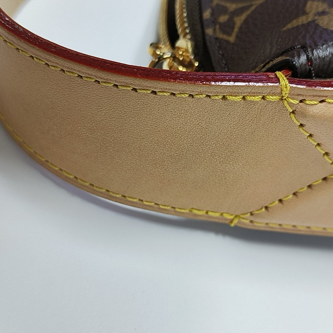 Monogram Coated Canvas Top Handle Bag Brown