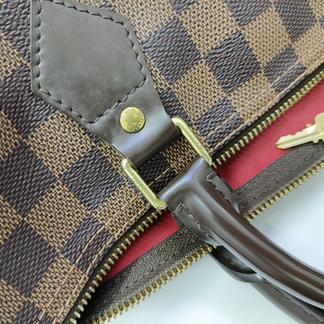 SPEEDY 30 Damier Ebene Coated Canvas Brown