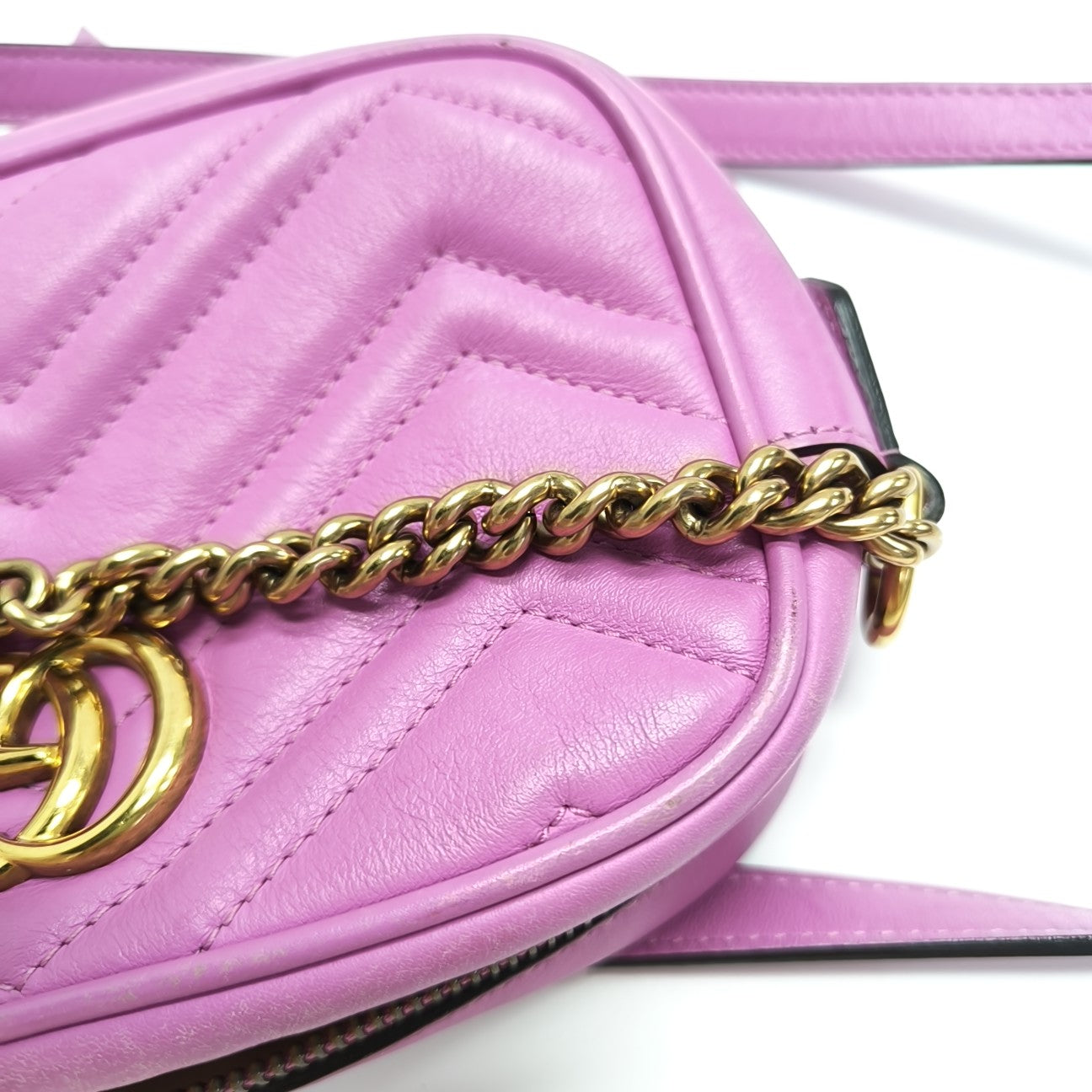 GG Marmont Mini Quilted Calfskin Purple