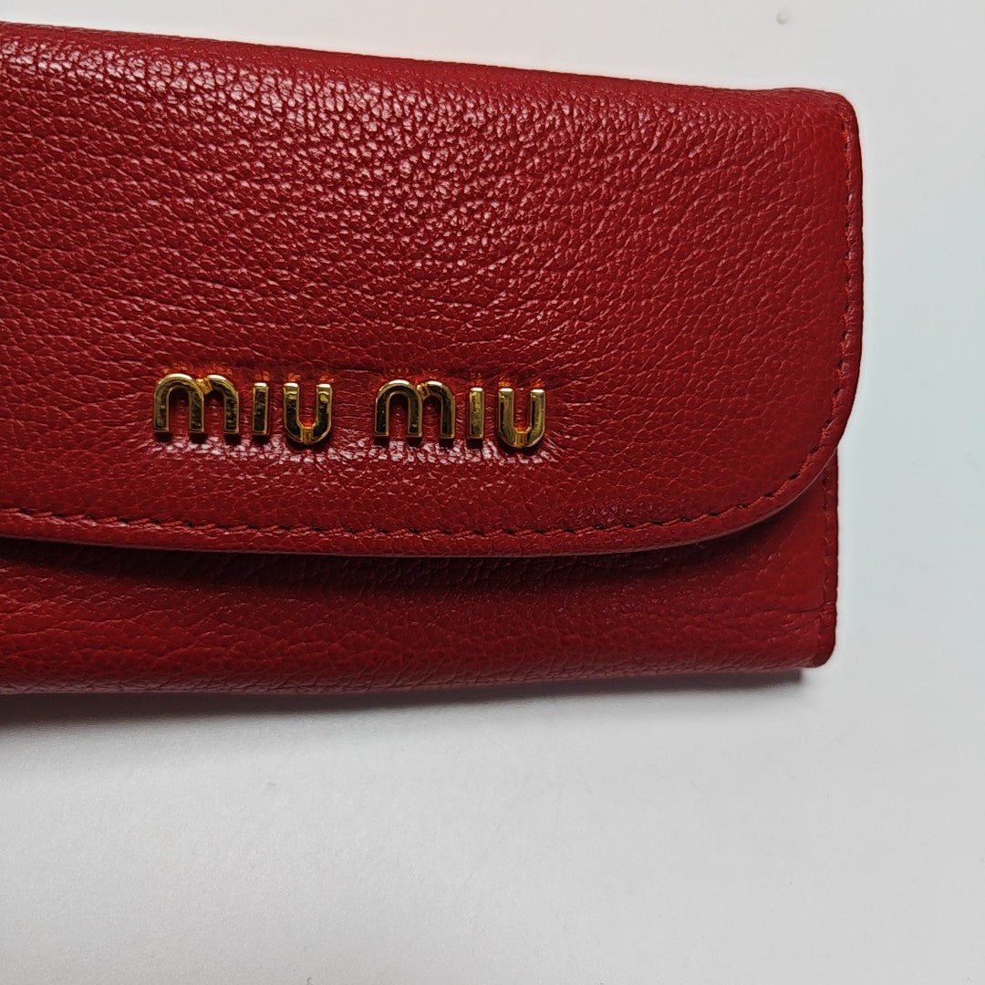 Leather Key Pouch Red