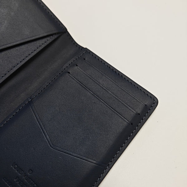 Monogram Calfskin Card Holder Blue