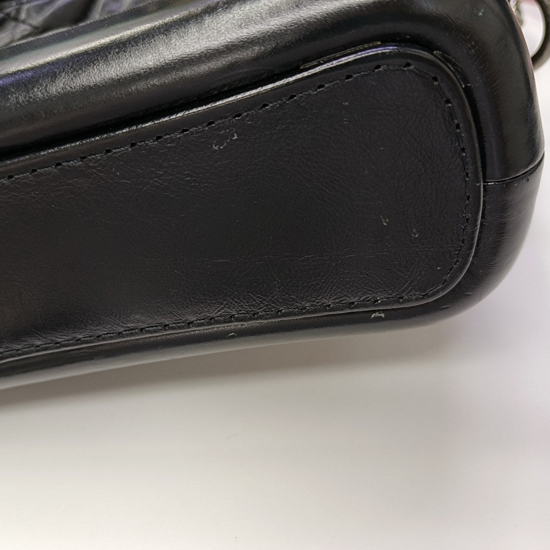 GABRIELLE Small Quilted Calfskin Black
