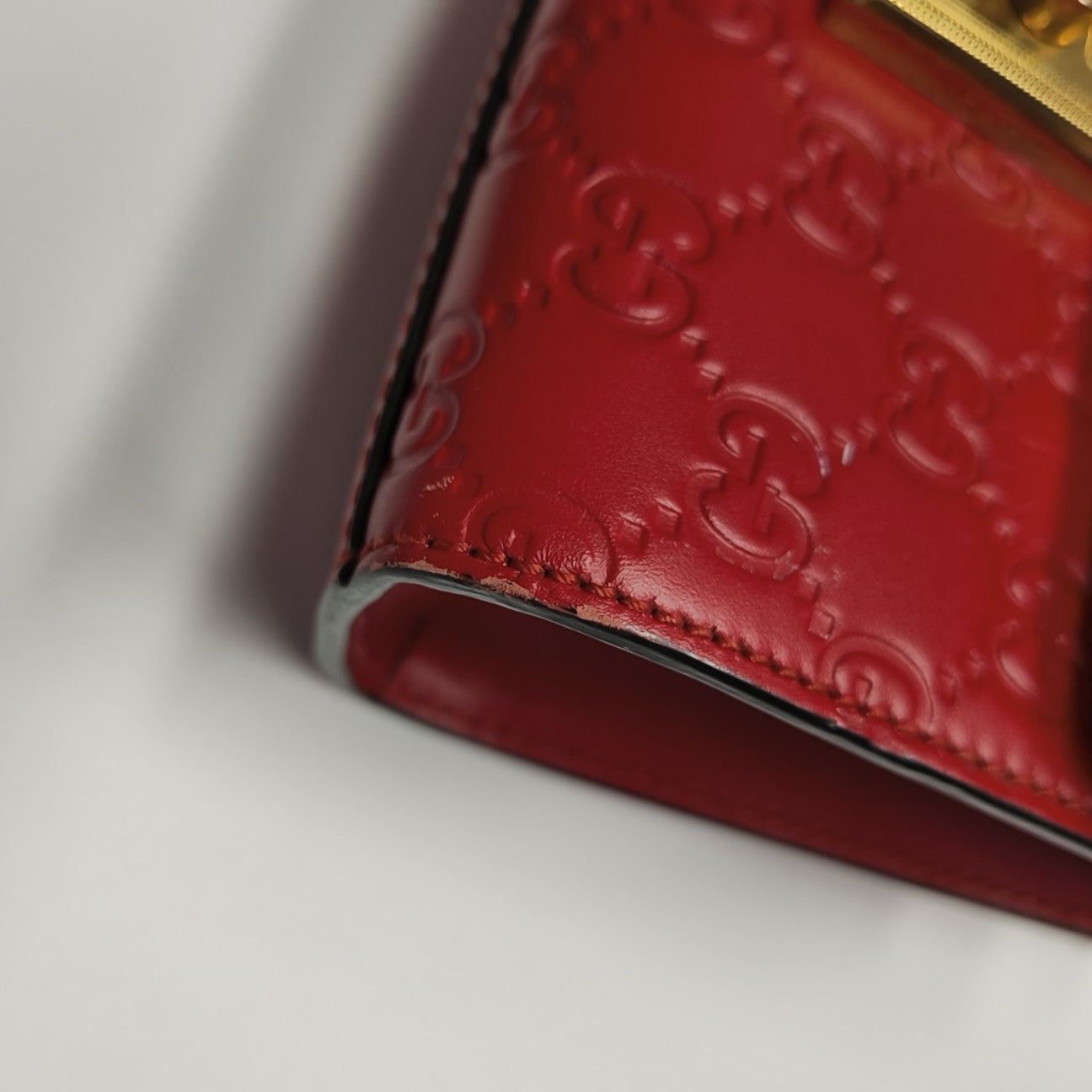 Padlock Small Monogram Calfskin Red