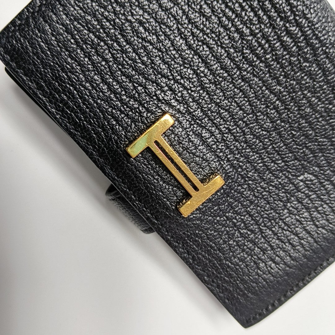 Bearn Mini Lambskin Black Card Holder