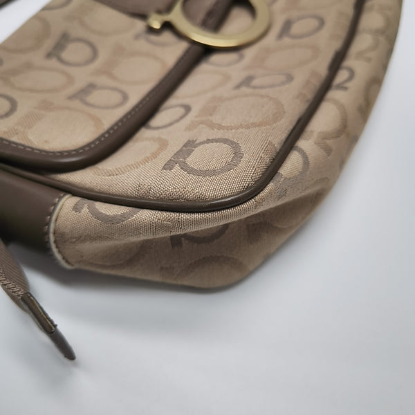 Fabric Top Handle Bag Beige