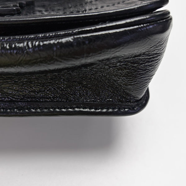 NIKI Mini Chevron Calfskin Black