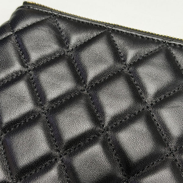Quilted Lambskin Clutch Black