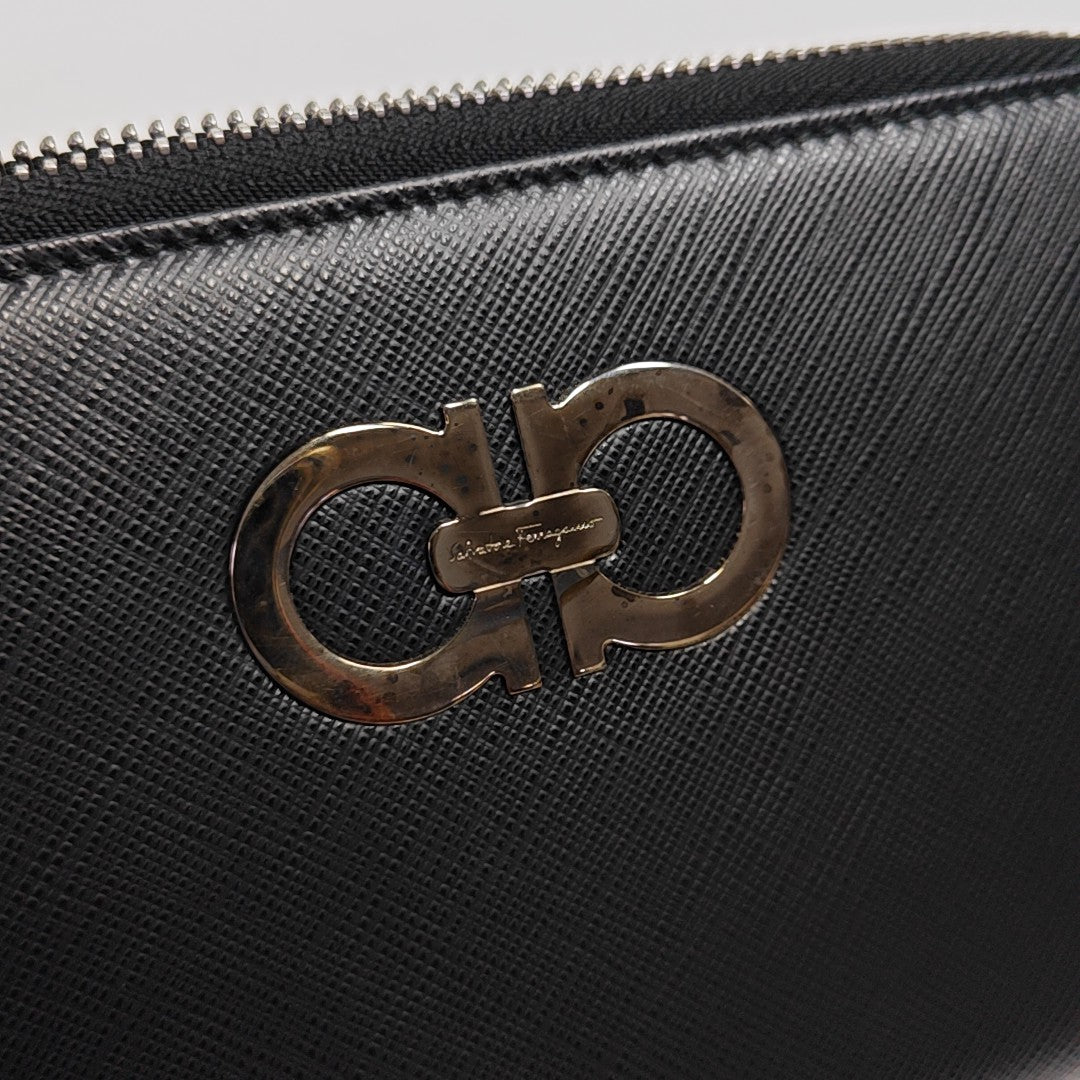 Gancini Calfskin Black Wallet