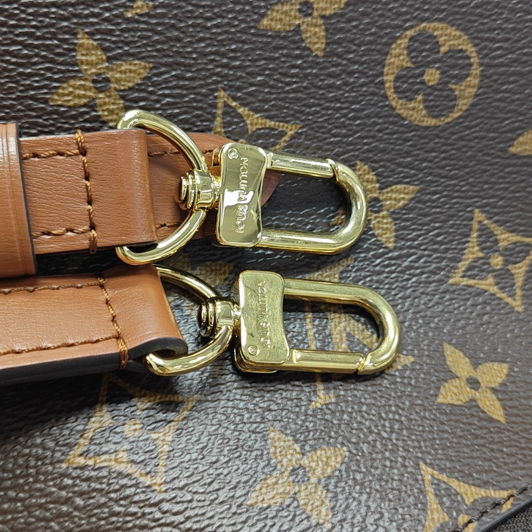 LOOP HOBO Monogram Coated Canvas Brown