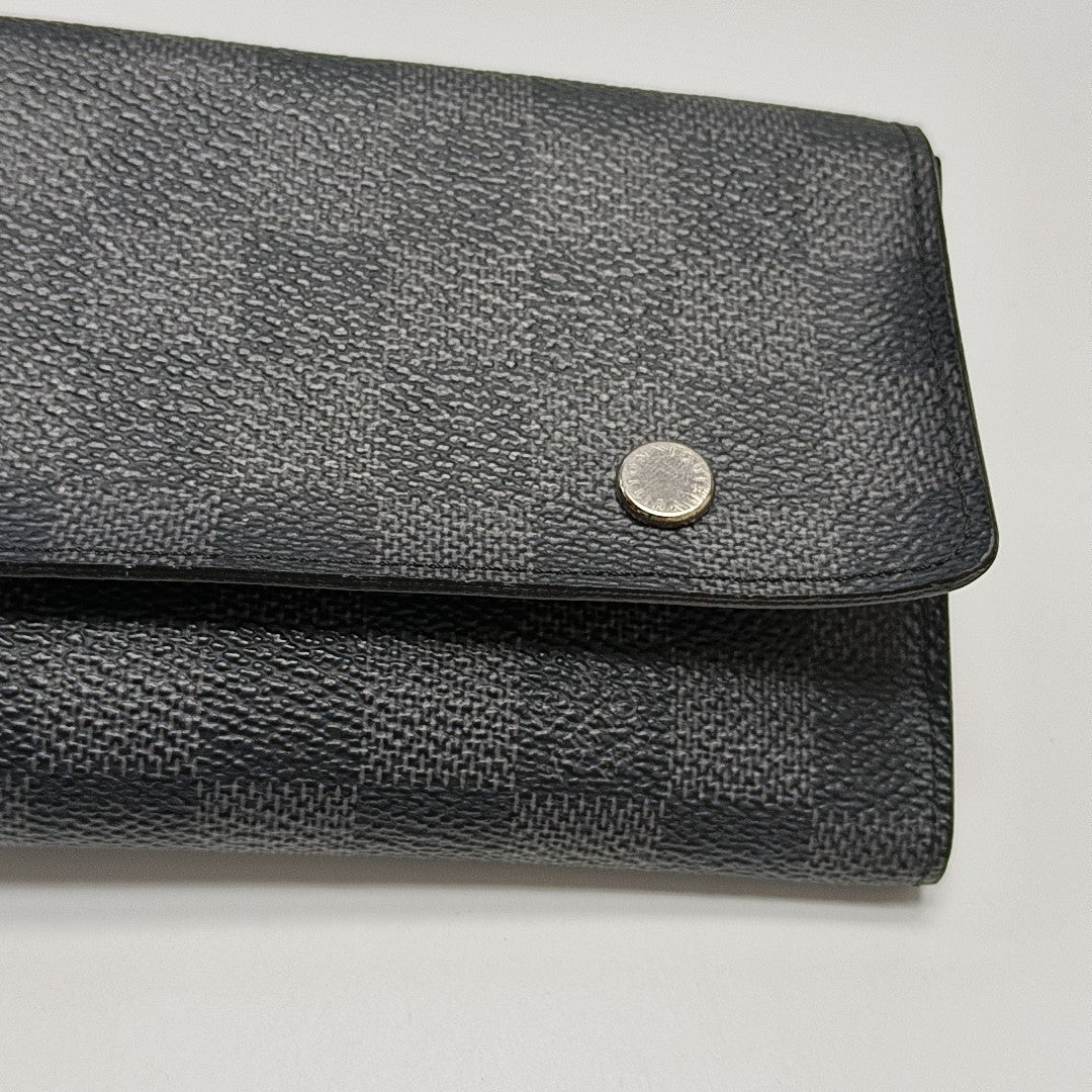 GRAPHITE LONG Damier Graphite Coated Canvas Gray Wallet