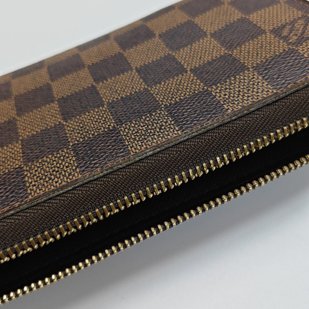 ZIPPY Damier Ebene Coated Canvas Brown Wallet