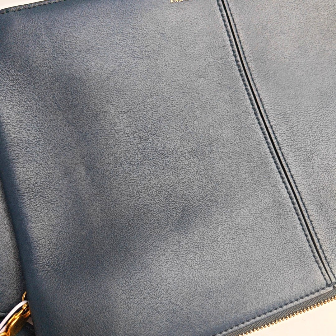 Authenticated pre-owned  TRI FOLD Calfskin Blue - Shoulder Bag at Looply