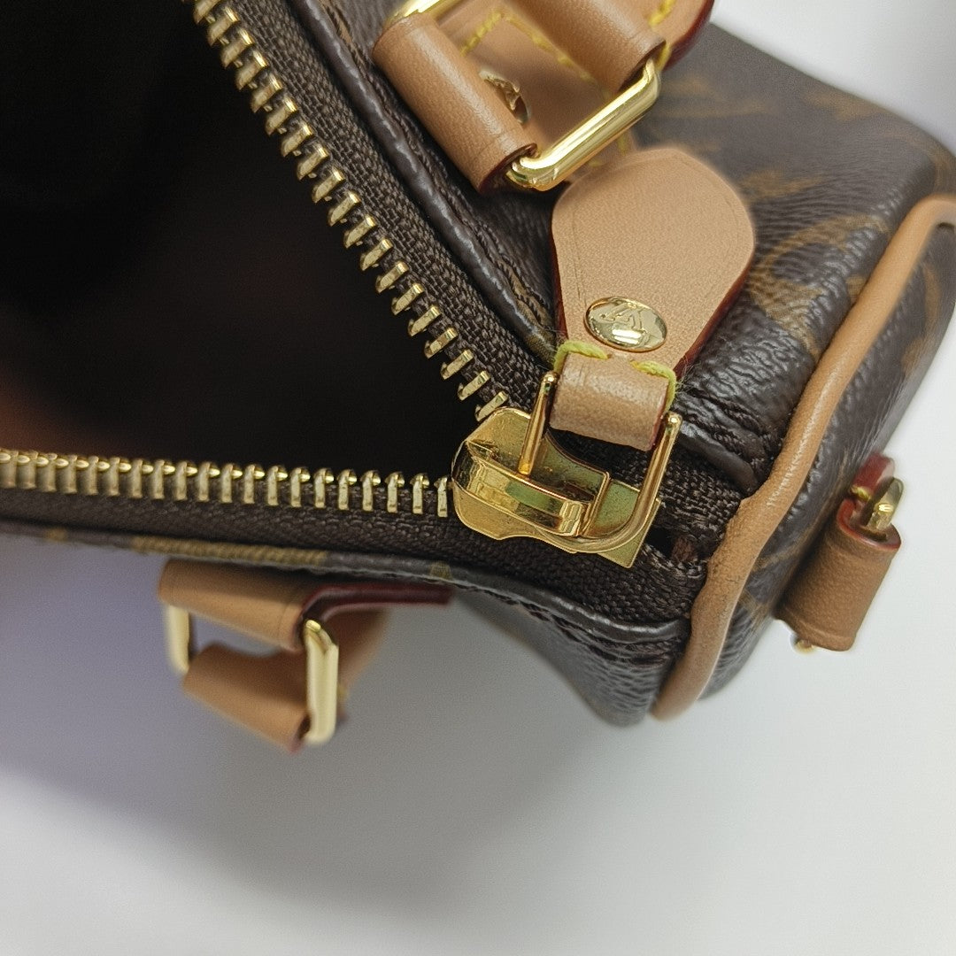 SPEEDY Nano Monogram Coated Canvas Brown