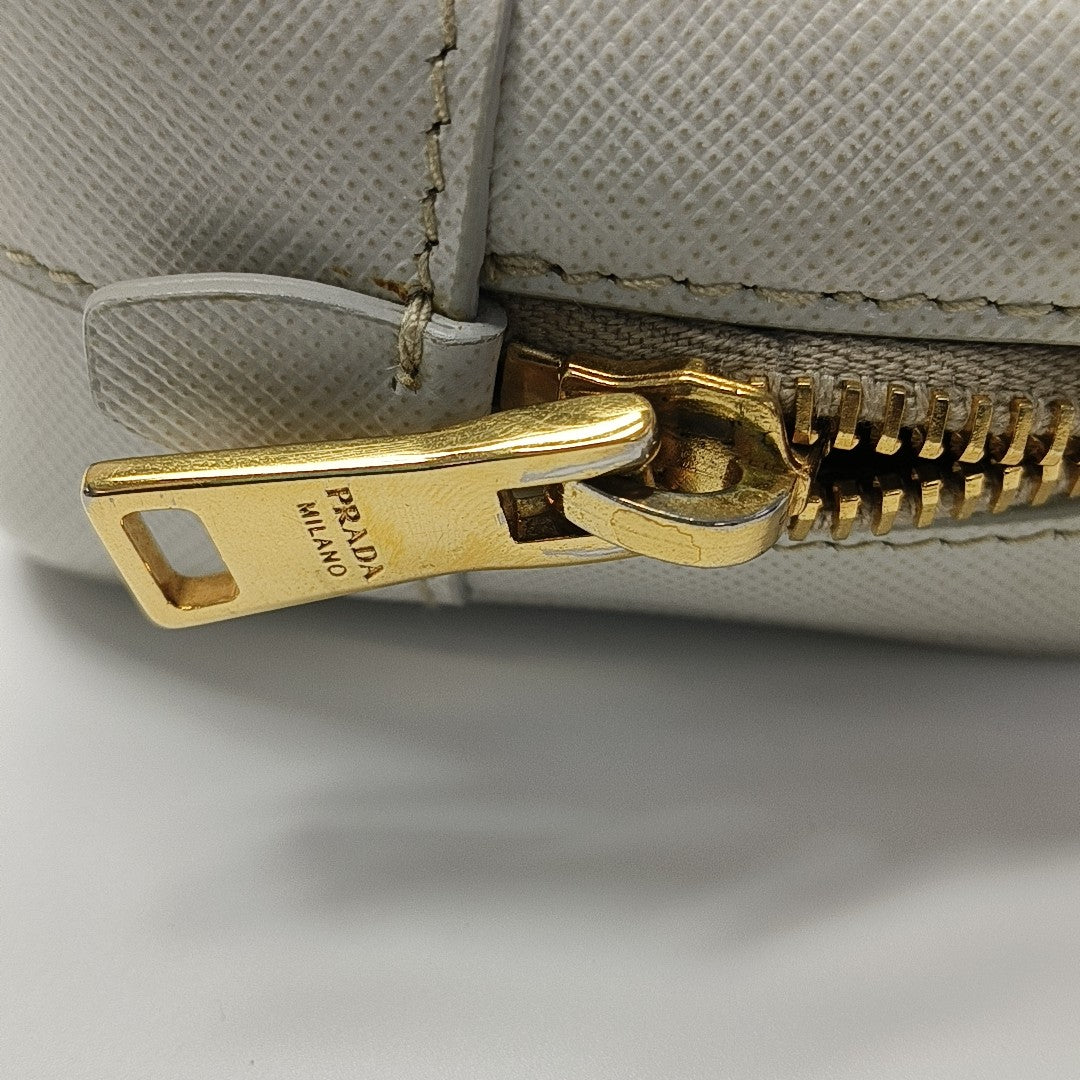 Saffiano Calfskin Shoulder Bag White
