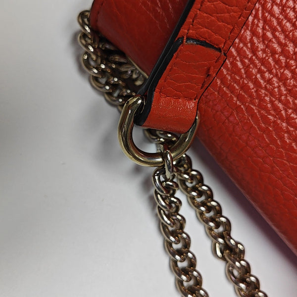 Interlocking G Small Calfskin Orange