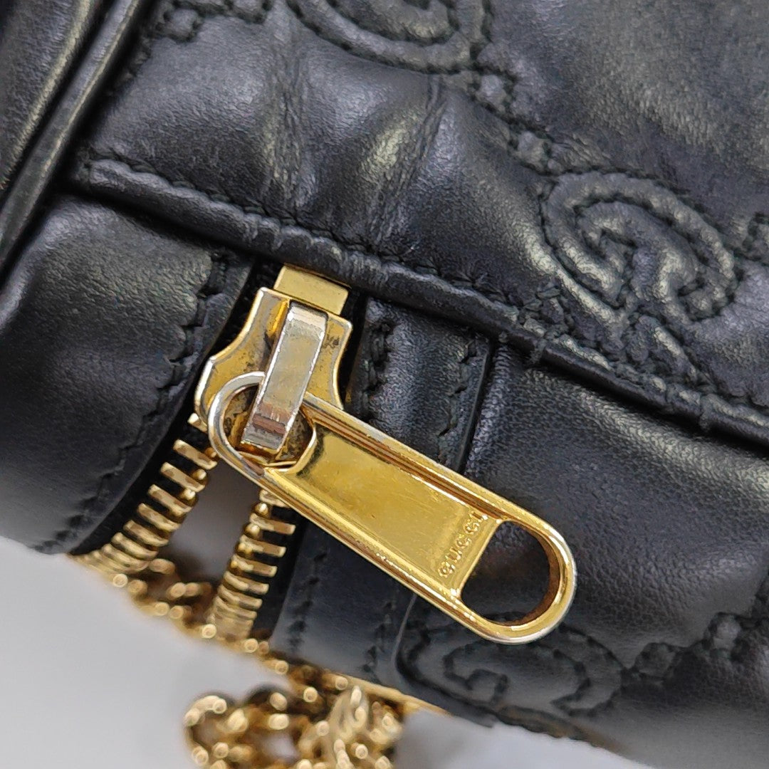 Monogram Calfskin Crossbody Bag Black