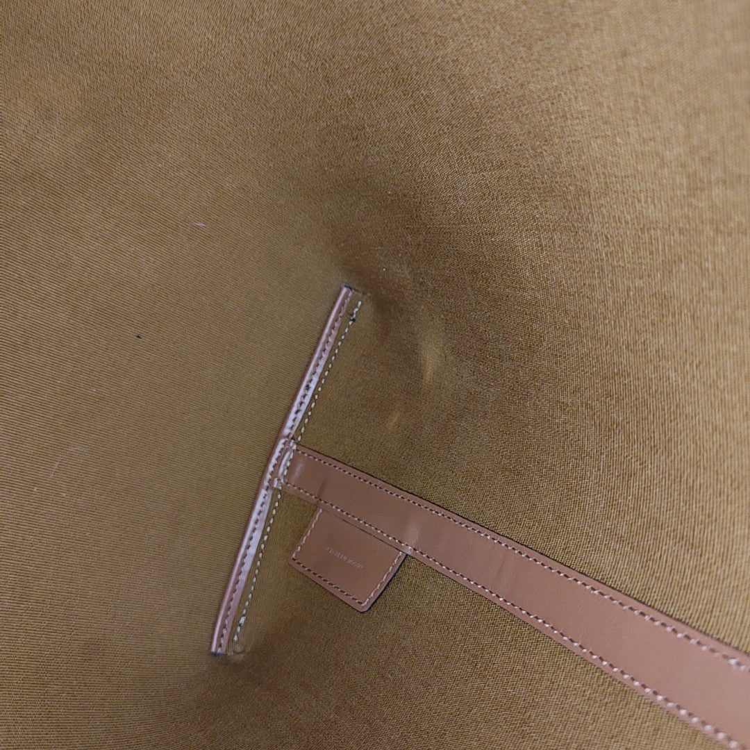 Coated Canvas Shoulder Bag Brown