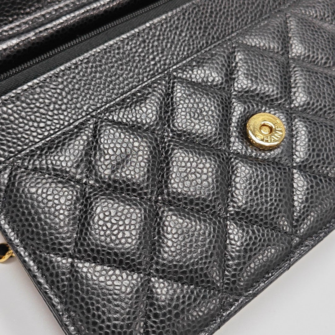 WOC Quilted Grained Calfskin Black