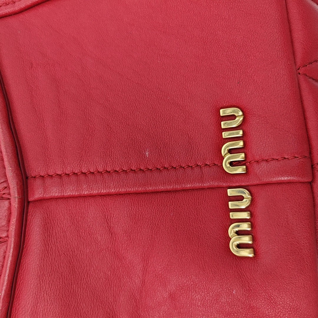 Miu Confidential Quilted Lambskin Red