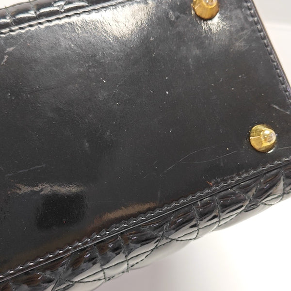 Lady Dior Large Patent Leather Black
