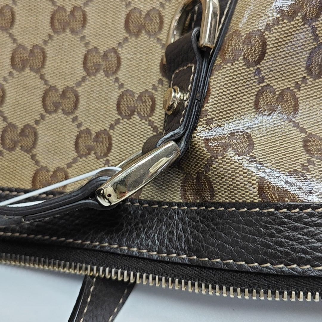 Abbey Monogram Coated Canvas Beige