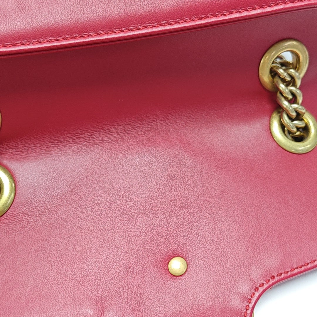 GG Marmont Small Quilted Calfskin Red
