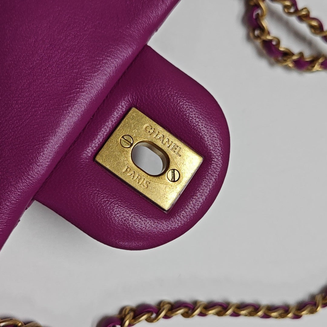 CLASSIC FLAP Mini Quilted Lambskin Purple