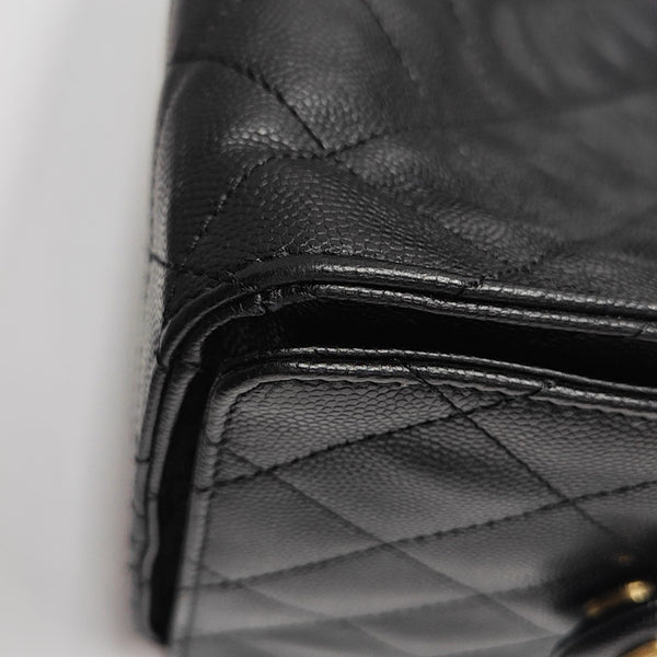 CHANEL 25 Medium Quilted Grained Calfskin Black