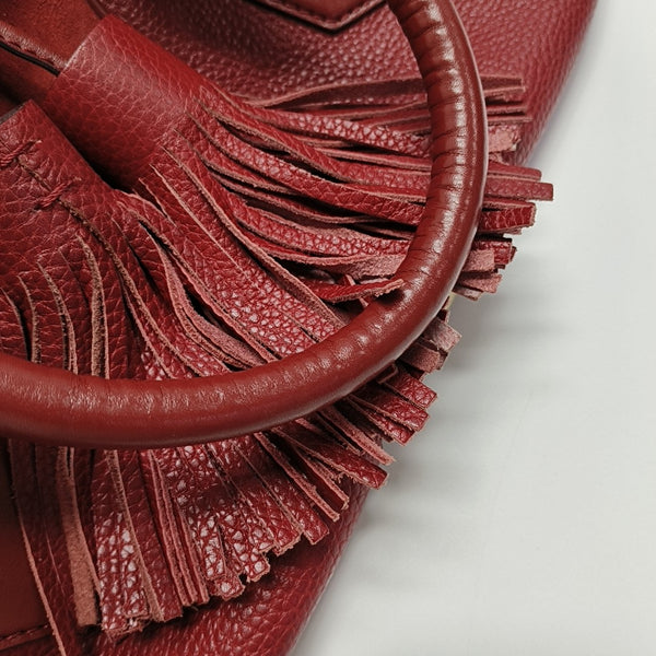 Leather Shoulder Bag Red