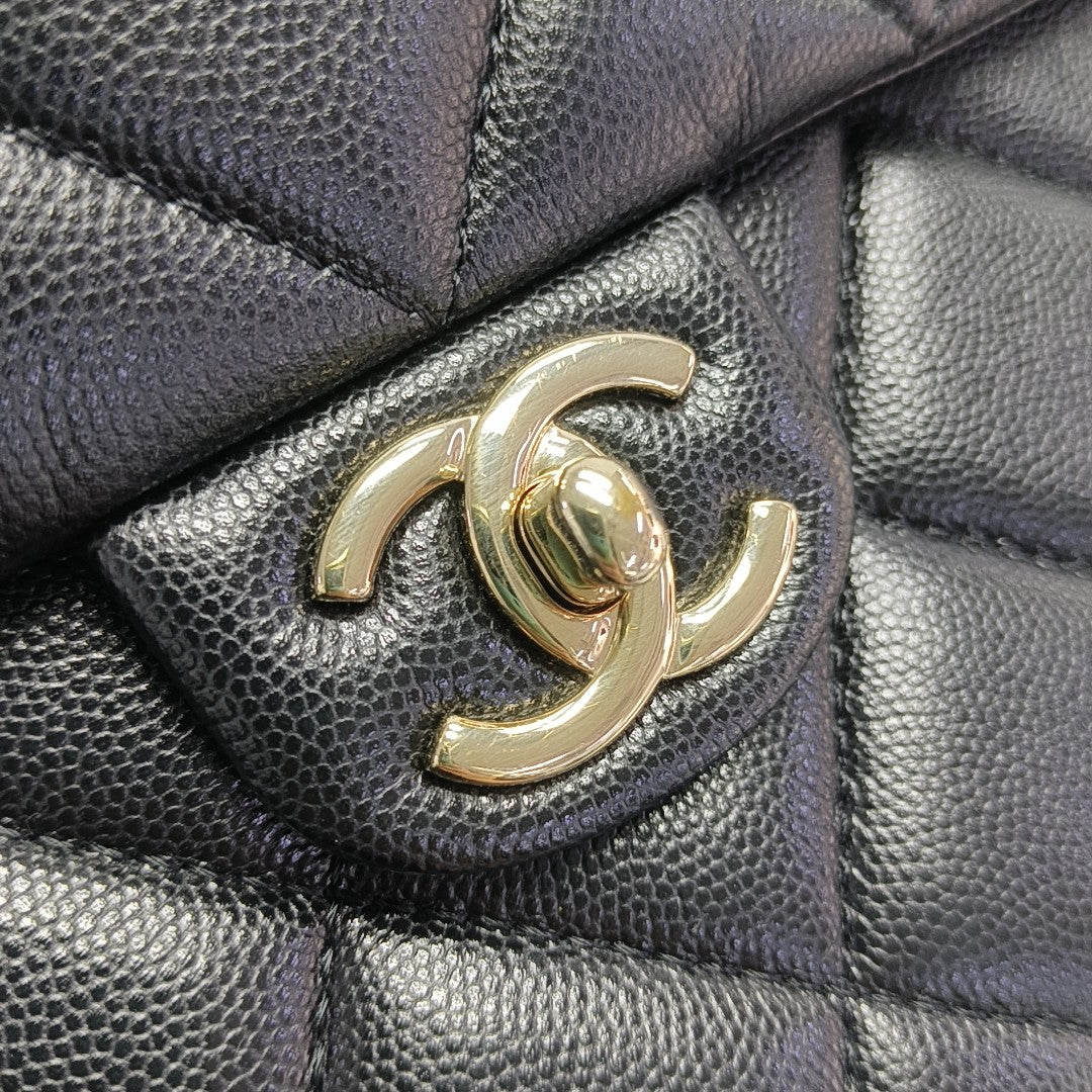 CLASSIC FLAP Mini Quilted Grained Calfskin Black