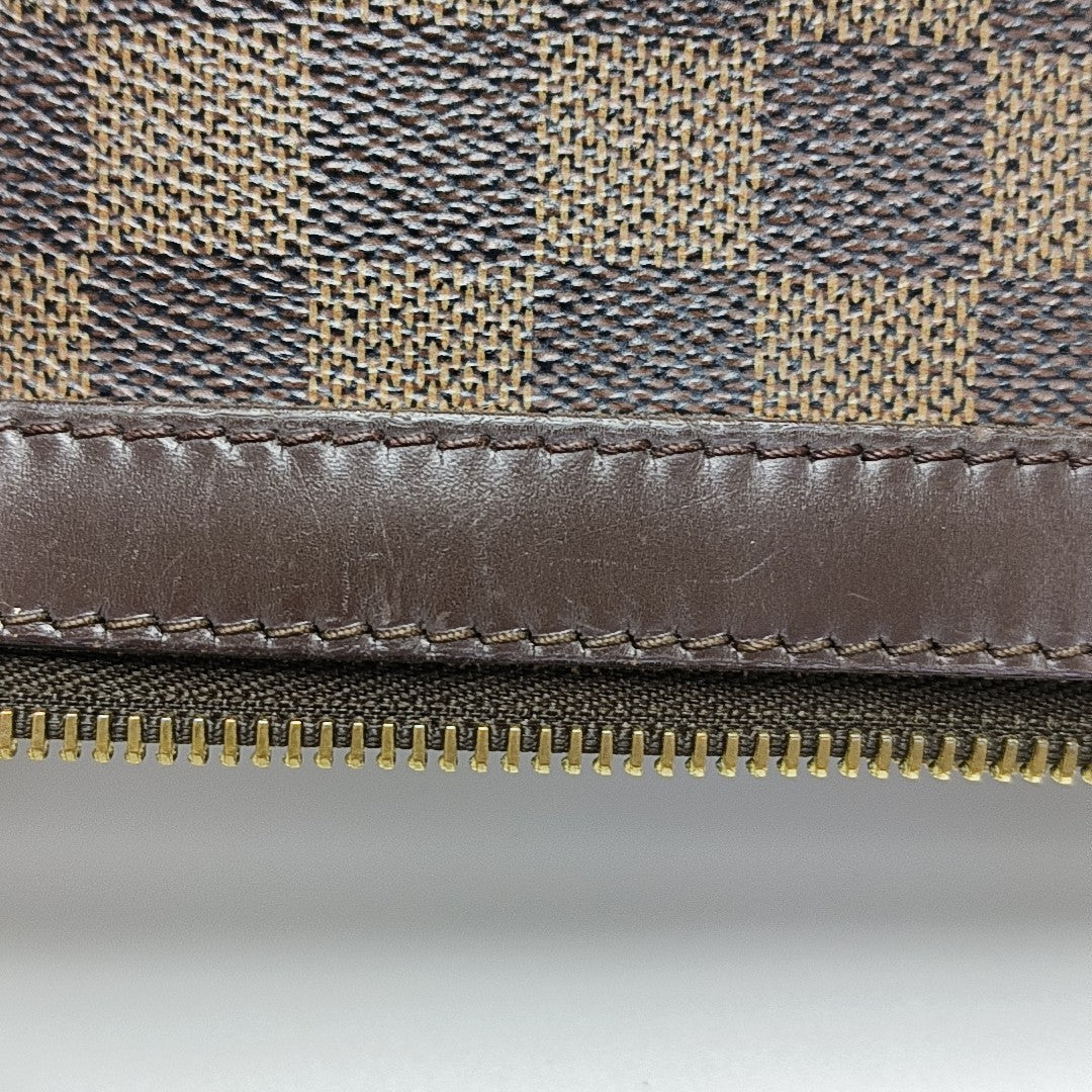 LLOVO MM Damier Ebene Coated Canvas Brown
