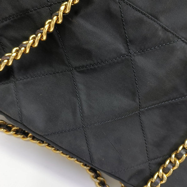 Quilted Nylon Tote Bag Black