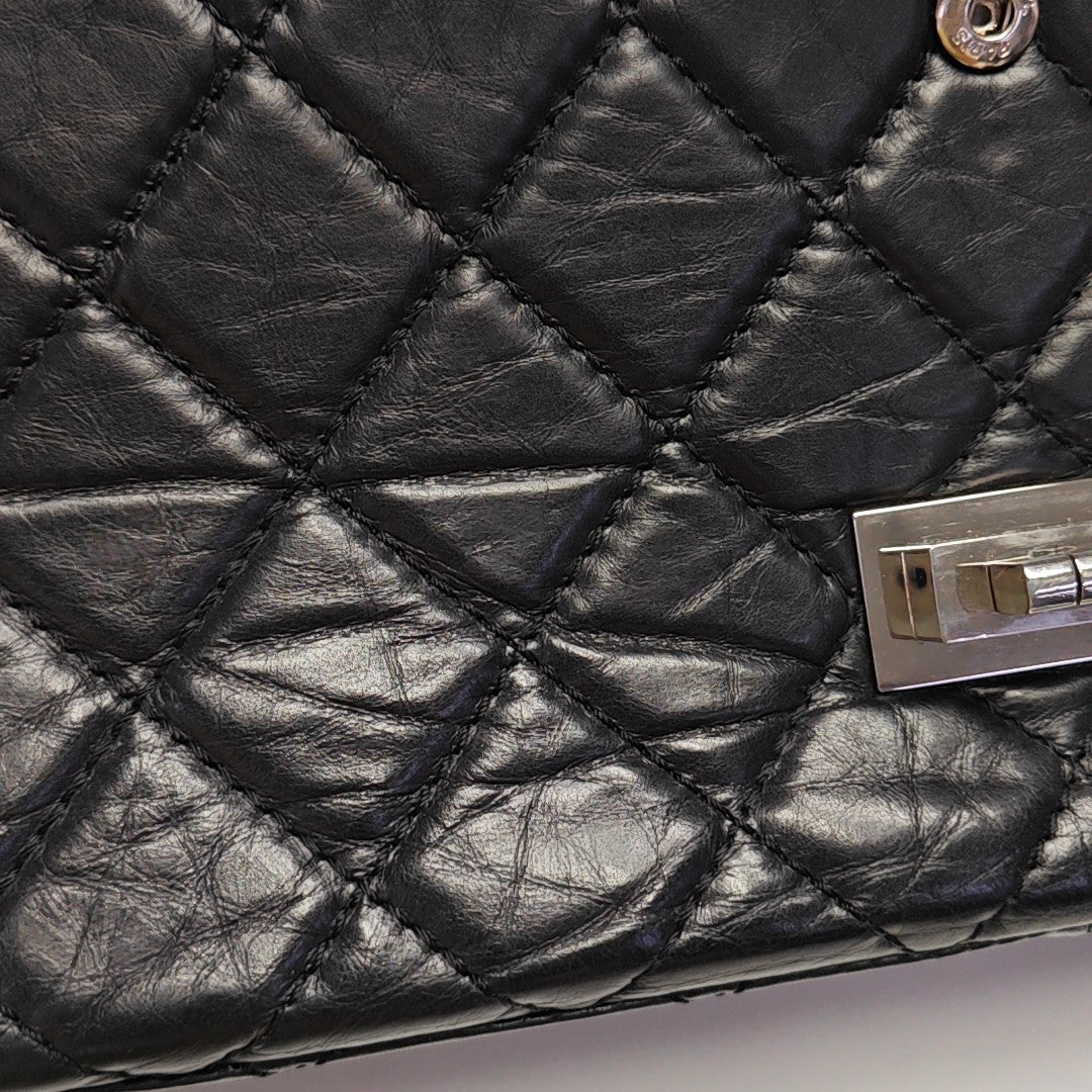 2.55 Maxi Quilted Calfskin Black