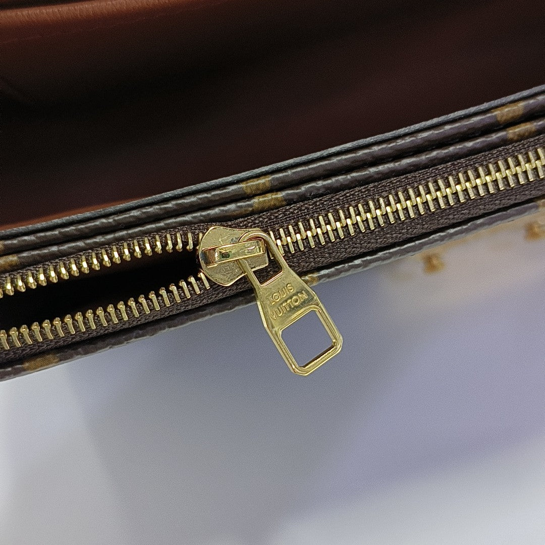 MARCEAU Monogram Coated Canvas Brown
